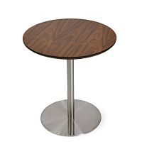 Contemporary pedestal table ARESwalnutMDFmetal