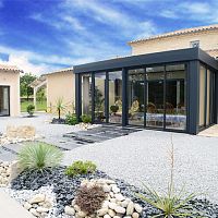 Self-supporting conservatory ZENITHaluminumcompositeall glass
