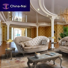 Traditional sofa GISELLE fabricwhitewooden
