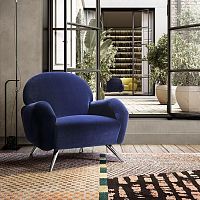 Contemporary armchair CLAIRfabricpinesolid wood