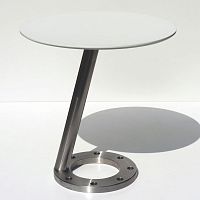 Original design pedestal table STEELFUSIONcompositestainless steel baseround