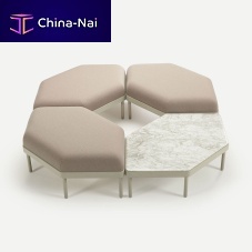 Contemporary pouf MOSAICOfabricgraybrown