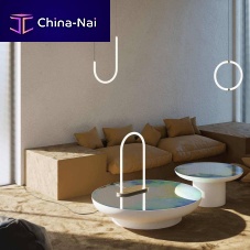 Contemporary coffee table Francisaluminumepoxyaluminum base