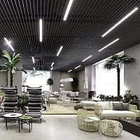 Metal suspended ceiling BAFFLE SYSTEMS woodenpanelstrip