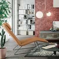 Contemporary chaise longue FERGIE fabricleathermetal