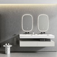 Countertop washbasin SHIROSolid Surfacedouble2-hole