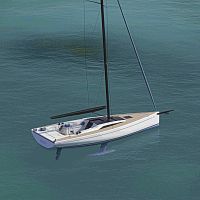 Day-sailer GS BLUE1-cabinwith bowsprittwin steering wheels