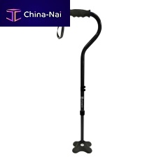 Walking stick with offset handle Bastipodequadripodheight-adjustableanti-slip