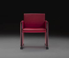 Contemporary armchair GIULIETTAleatherbridgeon casters
