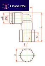 Compressed air fitting 9022elbowpolymer