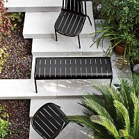 Contemporary garden bench EASYmetalwithout backrestwithout armrests