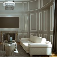 Contemporary sofa STANISLASfabricwhitewooden