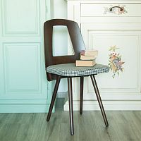 Vintage chair BERRYindoorfabricsolid wood base