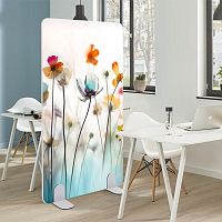 Mobile partition DIVI smart® ARTpolyestercommercialfor offices