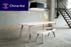 Contemporary bench CATWALKERwooden