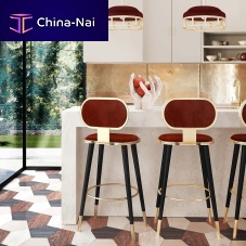 Contemporary bar chair CARLINIindoorvelvetlacquered wood base