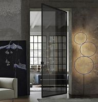 Interior door JUSTaluminumtwo-waypivoting with offset axis