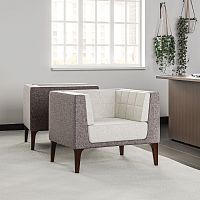 Contemporary armchair ARWYN fabricwalnutcherrywood