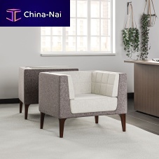 Contemporary armchair ARWYN fabricwalnutcherrywood