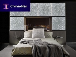Patterned glass panel HYDROGENEtranslucentbuildingflat