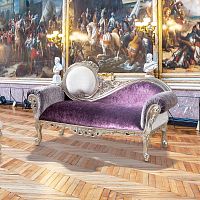 Baroque style daybed EPOQUEfabricbeechwood with gold leaf finish