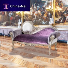 Baroque style daybed EPOQUEfabricbeechwood with gold leaf finish