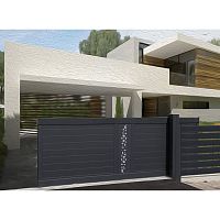 Swing gate PRESTIGE CLASSIC: C102slidinganodized aluminumlouvered