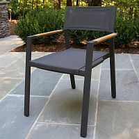 Contemporary dining chair SUMMIT outdoorfabricaluminum base