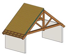Roof sandwich panel ISOBOISwood facingpolystyrene core