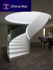 Helical staircase metal stepcontemporarywith risers
