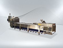 Continuous cooking line for vegetables