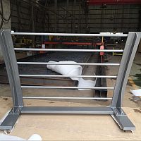 Steel railing with barsindoorfor balconies