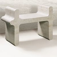 Contemporary bench Ossicle marblewithout backrestwith armrests