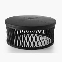 Original design ottoman STEELO D. Regestam & J. Tokudafabricleathermetal