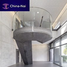 Half-turn staircase glass stepmetal stepstainless steel frame