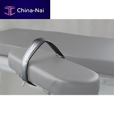 Operating table fixation strap arm