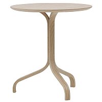 Contemporary pedestal table LAMINObeechoakwalnut