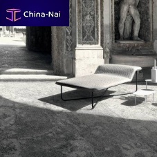 Contemporary chaise longue CLIVIOfabricleatherpowder-coated steel