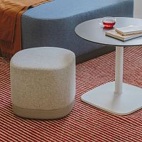 Contemporary pouf PUCK LOWfabricaluminumround