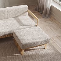 Scandinavian design ottoman EYJAfabricleatherrectangular