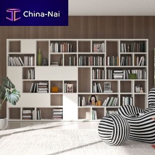 Free-standing bookcase VITAcontemporarylacquered woodwith storage compartment