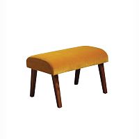 Contemporary footrest ATTESAfabricleatherwalnut