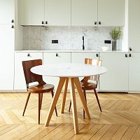 Scandinavian design table ARTHURmarbleoak baseround