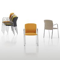 Contemporary dining chair SANDindoorfabricchrome steel base