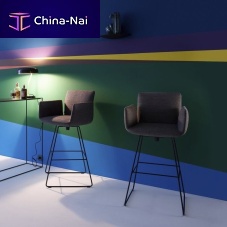 Contemporary bar stool JALISfabricpainted metal basecentral base
