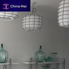 Pendant lamp TERRAironblown glassmesh