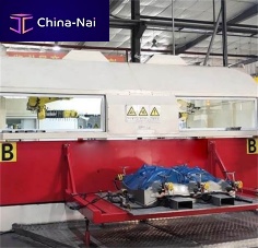 Robotic cutting system FANUC M-20iA waterjetfor fabricsfor composites