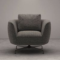 Contemporary armchair Andes fabricleathermetal