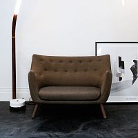 Scandinavian design sofa POETfabricleatherwhite