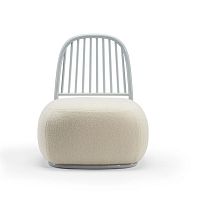 Contemporary fireside chair CIRCEfabricwhite